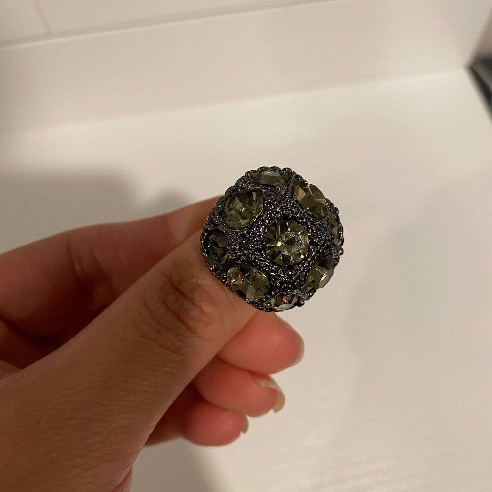 Black Rhinestone Ring - Picture 3 of 3